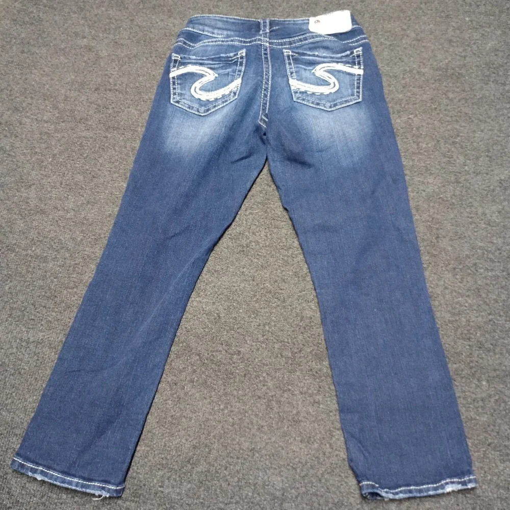 Silver Jeans Women 25 Suki Mid Capri Fade Out Stretch Ladies Denim Pants - Picture 2 of 8